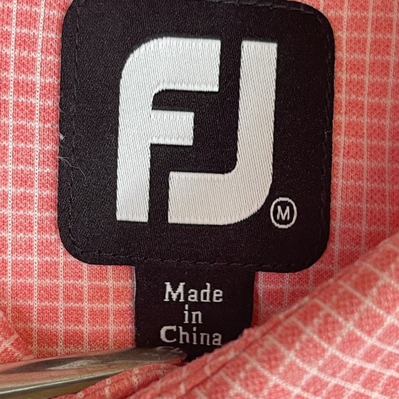 Footjoy Polo Shirt Mens Medium Pink Golfing Rugby Performance Logo Preppy Adult‎ - Picture 7 of 10